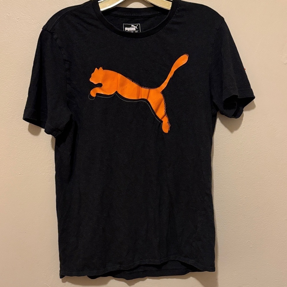 Puma Black Shirt with Bold Orange Logo